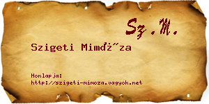 Szigeti Mimóza névjegykártya